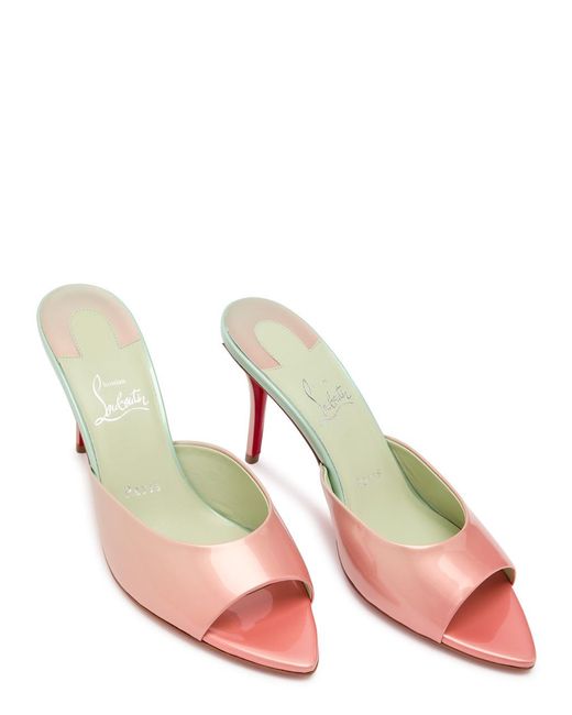 Christian Louboutin Pink Miss Z 80 Patent Leather Mules