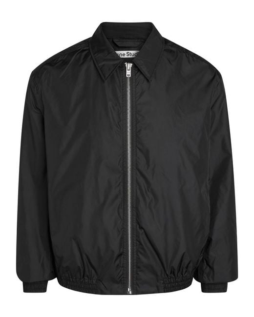 Acne Black Logo-Print Nylon Jacket for men