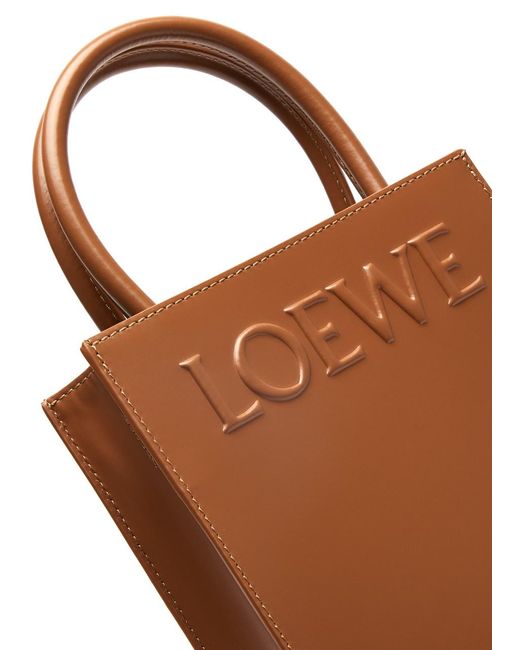 Loewe Brown A5 Logo-embossed Leather Tote