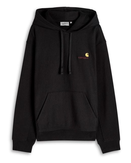 Carhartt Black American Script Hooded Cotton Sweatshirt for men