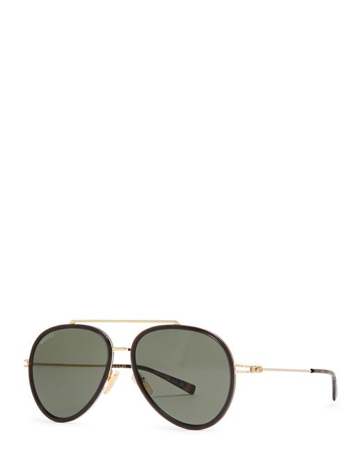Gucci Gray Aviator-Style Sunglasses