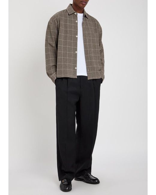 MKI Miyuki-Zoku Black Pleated Woven Suit Trousers for men