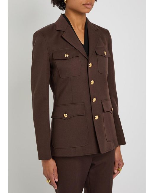 Nili Lotan Brown Nelson Wool Jacket