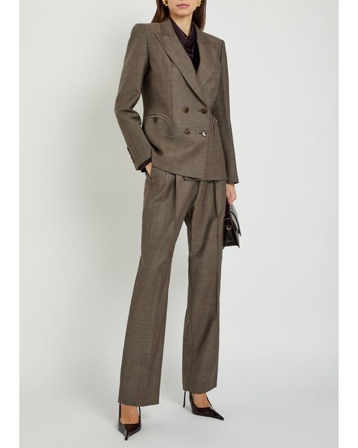 Blazé Milano Green Charmer Double-Breasted Wool-Blend Blazer