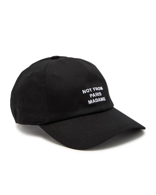 Drole de Monsieur Black Nfpm Embroidered Cotton Cap for men