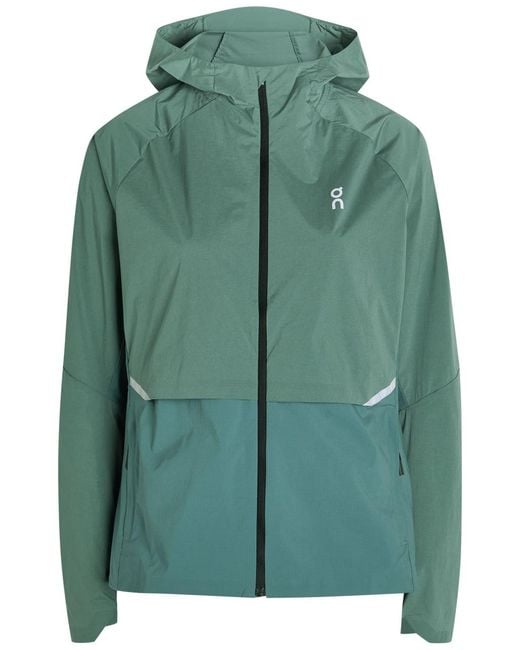 On Shoes Green Core Hooded Shell Jacket
