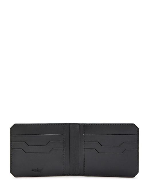 AU DEPART Black Printed Leather Wallet for men