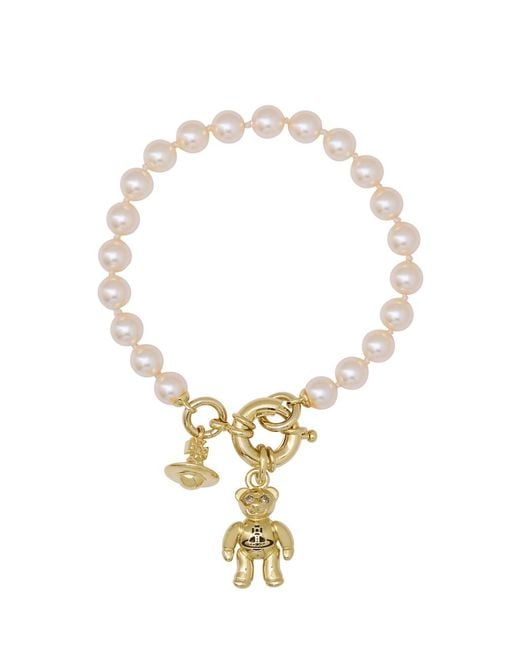 Vivienne Westwood Metallic Ruby Teddy Pearl Bracelet