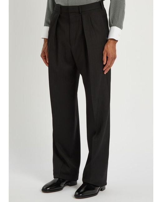 Tom Ford Black Striped Wool Trousers for men