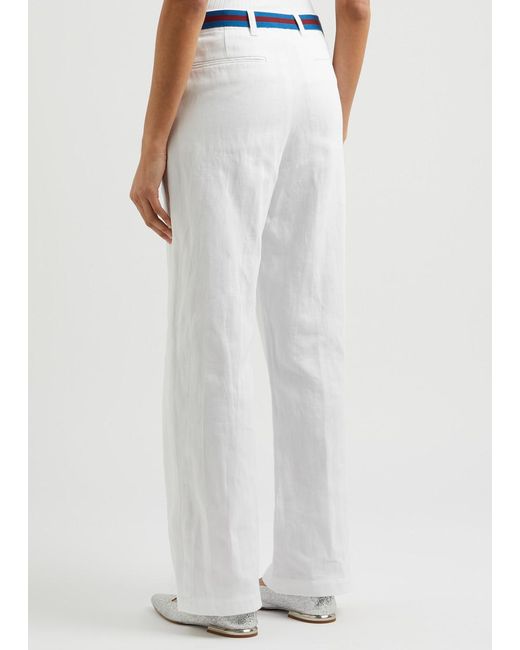Dries Van Noten White Pulian Straight-Leg Cotton-Blend Trousers