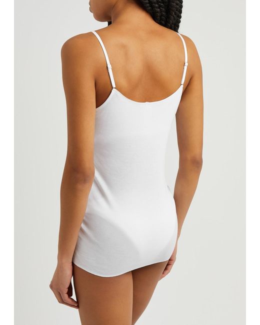 Hanro White Seamless Padded Cotton Top