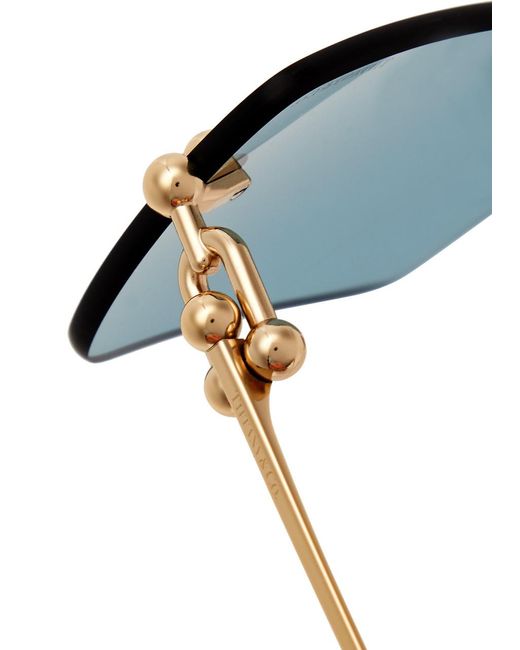 Tiffany & Co Blue Rectangle-frame Sunglasses