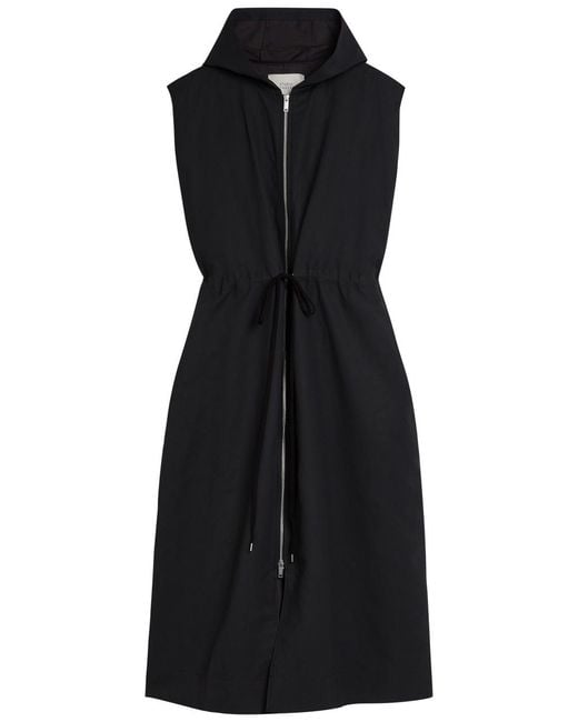 Studio Nicholson Black Hooded Drawstring Midi Dress