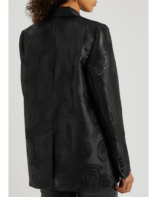 Stine Goya Black Theo Metallic-jacquard Woven Blazer