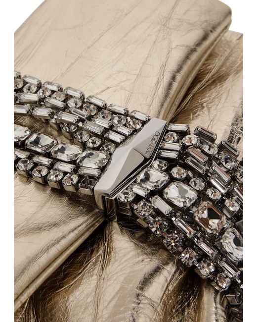 Jimmy Choo Metallic Zandra Crystal-Embellished Leather Shoulder Bag