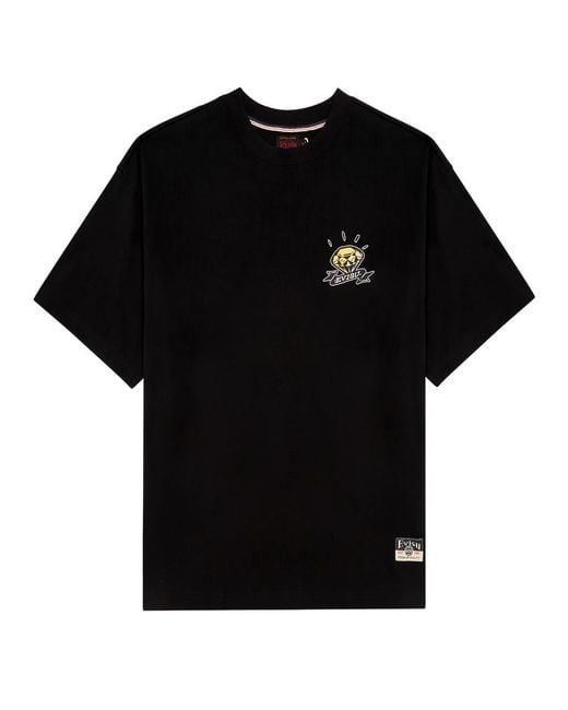 Evisu Black Diamond Daruma Printed Cotton T-Shirt for men