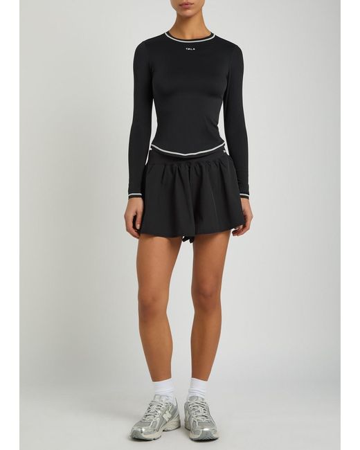 Tala Black Ultralite Active Logo Stretch-Jersey T-Shirt