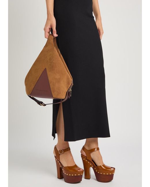 Stella McCartney Brown Appaloosa Small Suede Bucket Bag