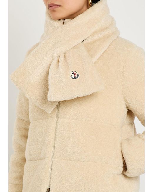 Moncler Natural Quilted Teddy Scarf