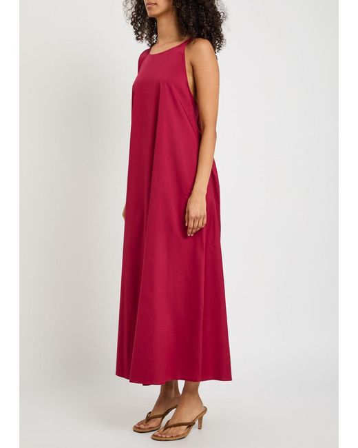 Max Mara Gathered-Back Cotton-Blend Maxi Dress