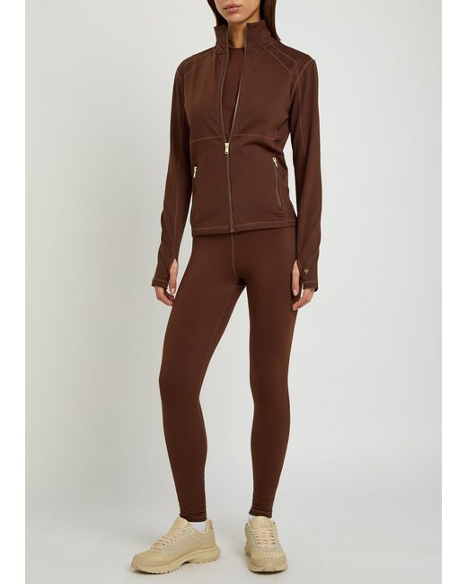 Now You Live Brown Willoughby Stretch-Jersey Leggings
