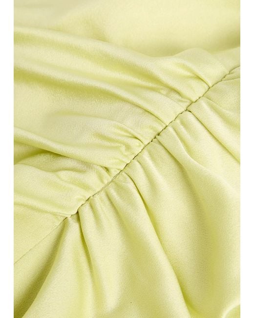 Jonathan Simkhai Yellow Burke Draped Satin Midi Dress