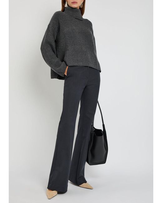 Joseph Blue Tafira Flared-Leg Stretch-Twill Trousers