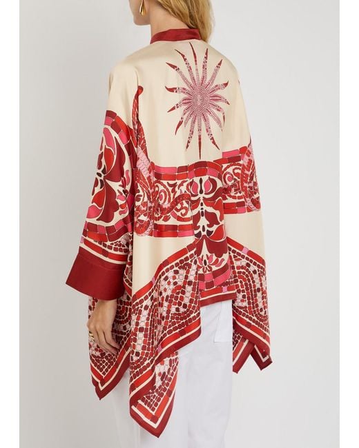 LaDoubleJ Red Floulard Printed Silk-Twill Shirt