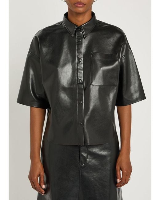 Citizens of Humanity Black Frances Faux Leather Shirt