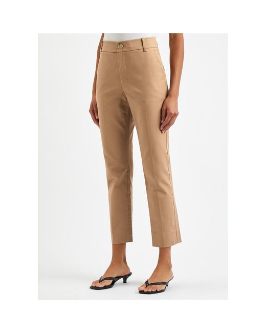 Vince Natural Tapered Cotton-Blend Trousers