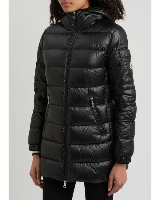 Moncler Black Glements Hooded Quilted Shell Jacket