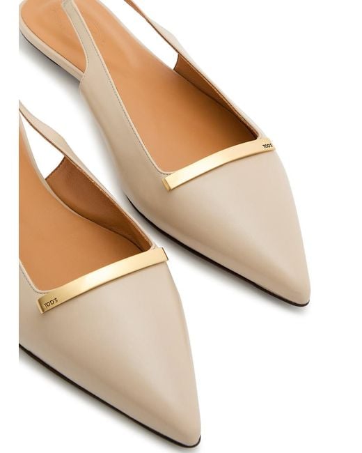 Tod's White Slingback Ballerina Flats