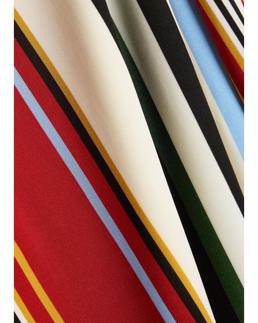 Cala De La Cruz Red Amay Striped Stretch-Jersey Maxi Dress
