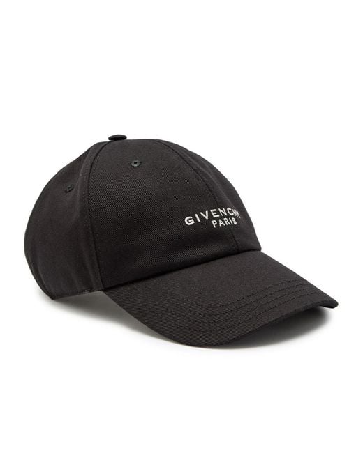 Givenchy Black Logo-Embroidered Cnavas Cap for men