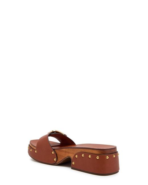 Zimmermann Brown Alight 40 Leather Platform Mules