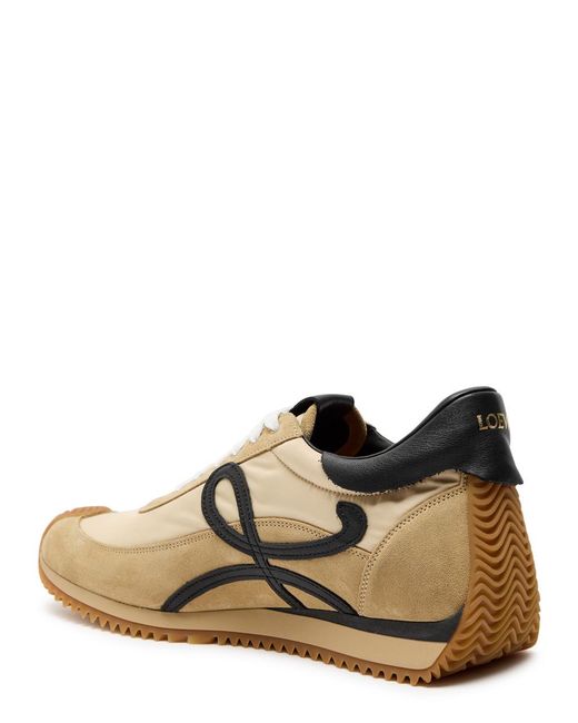 Loewe Brown Flow Runner Panelled Brushed Suede Sneakers for men