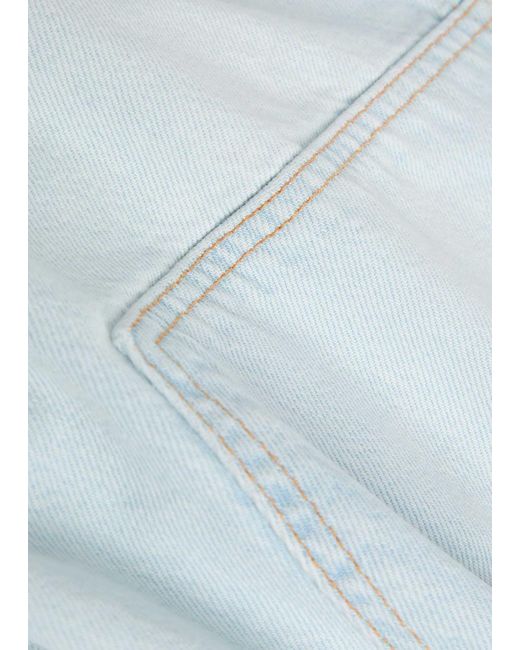 Agolde Blue Laria Pieced Barrel-Leg Jeans
