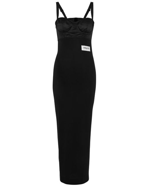 Dolce & Gabbana Panelled Corset Stretch-jersey Midi Dress in Black ...