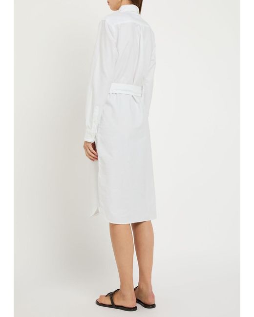 Polo Ralph Lauren White Belted Cotton Midi Shirt Dress