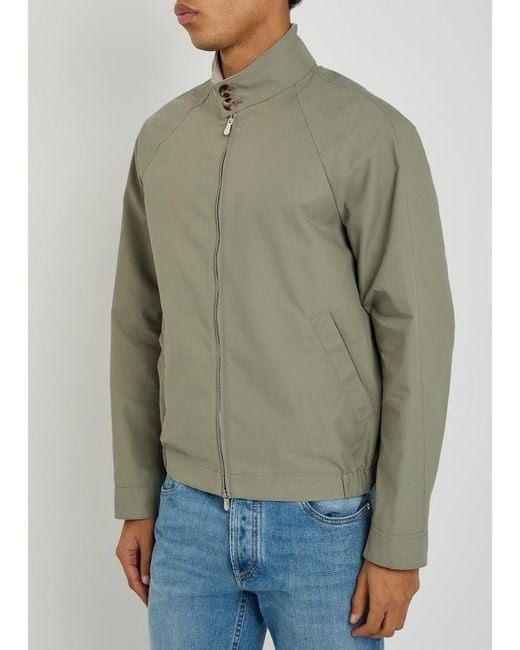 Brunello Cucinelli Green High-Neck Cotton-Blend Jacket for men