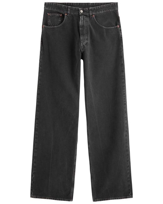 MM6 by Maison Martin Margiela Men's Gray Coated Straight-Leg Denim