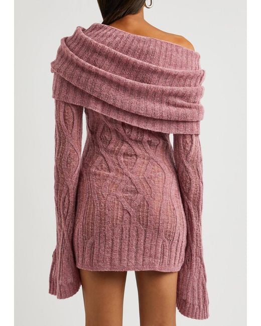 Jean Paul Gaultier Pink X Knwls Wool-blend Knitted Mini Dress