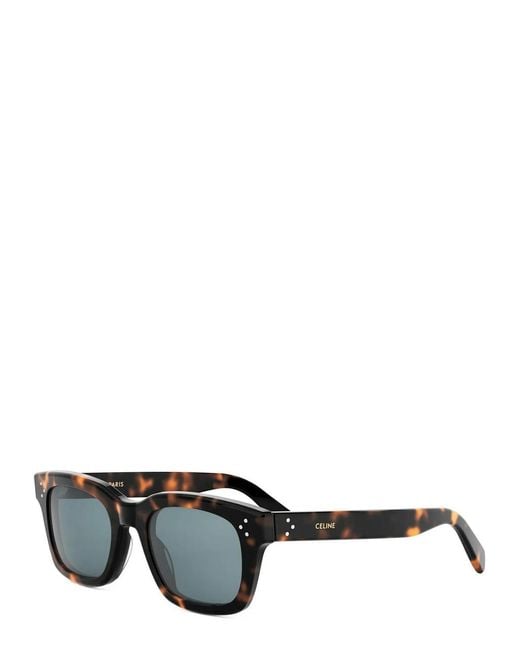 Céline Gray 3 Dot Rectangle-Frame Sunglasses