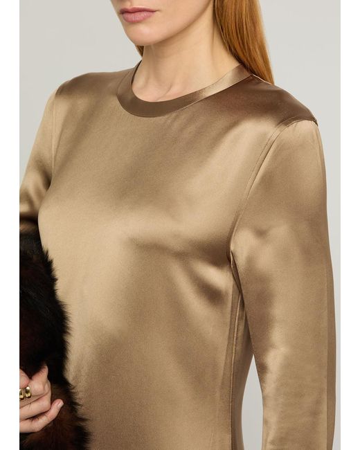 Totême Natural Satin Midi Dress