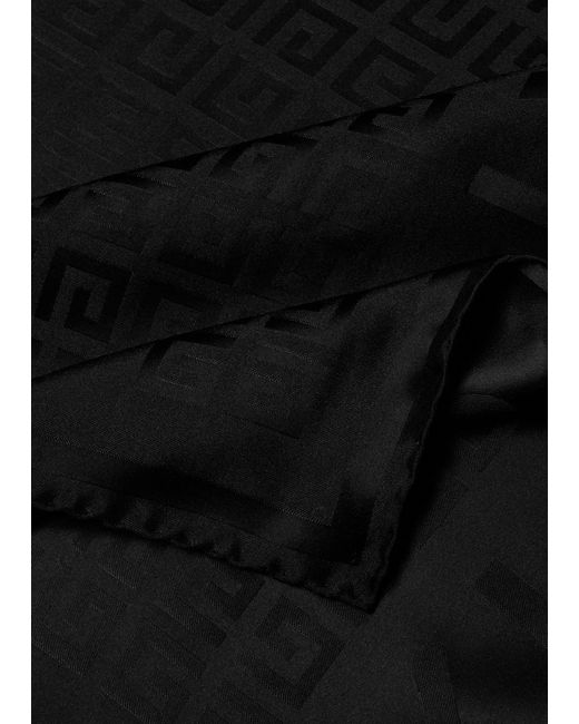 Givenchy Black Logo-jacquard Silk-blend Scarf