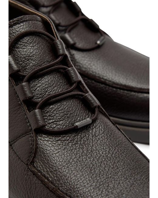 Tod's Black Polacco Grained Leather Shoes for men