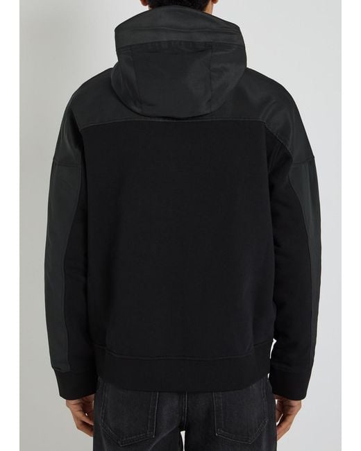 Givenchy Black Logo Hooded Cotton And Shell Windbreaker Jacket for men