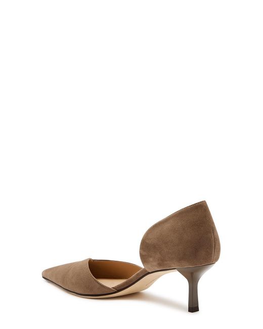 Victoria Beckham Brown Victoria Angle D'Orsay 55 Suede Pumps