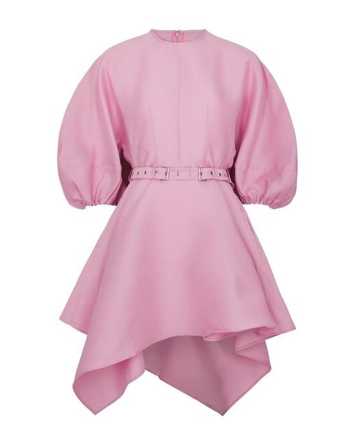 Marques'Almeida Pink Asymmetric Taffeta Mini Dress