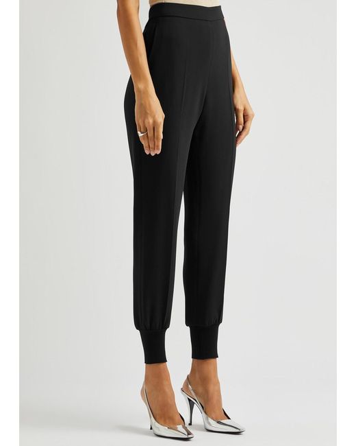 Stella McCartney Black Tapered Stretch-crepe Trousers